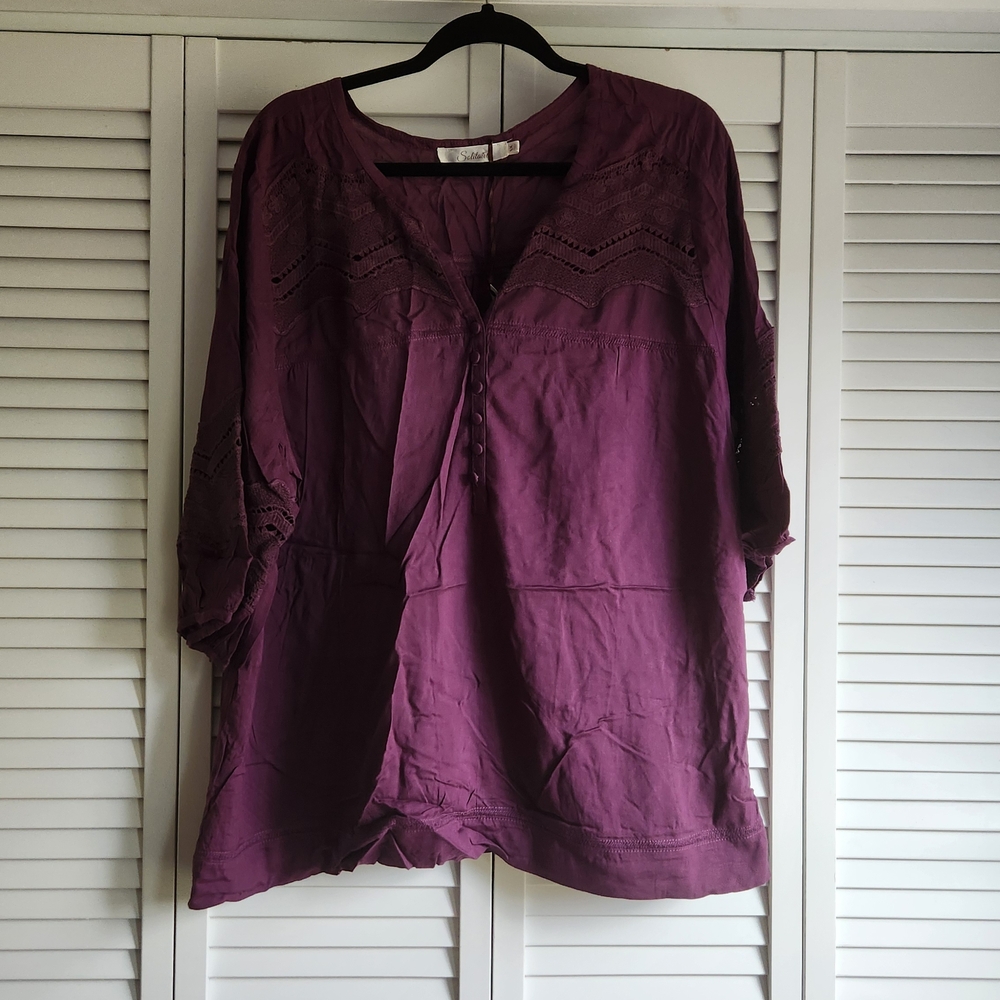 ☀️Solitaire Deep Purple Blouse